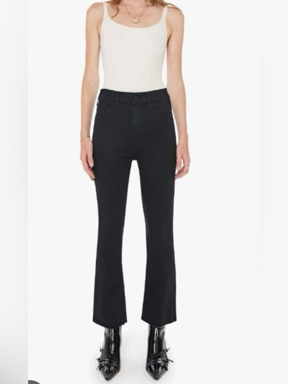 Mother the looker ankle (not frayed 25” inseam) black wash size 29